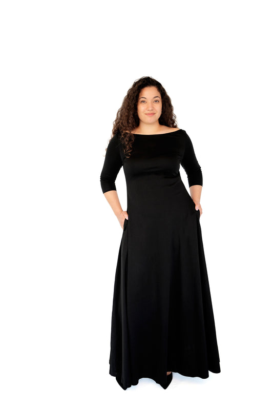 Maxikleid mit 3/4 Ärmel